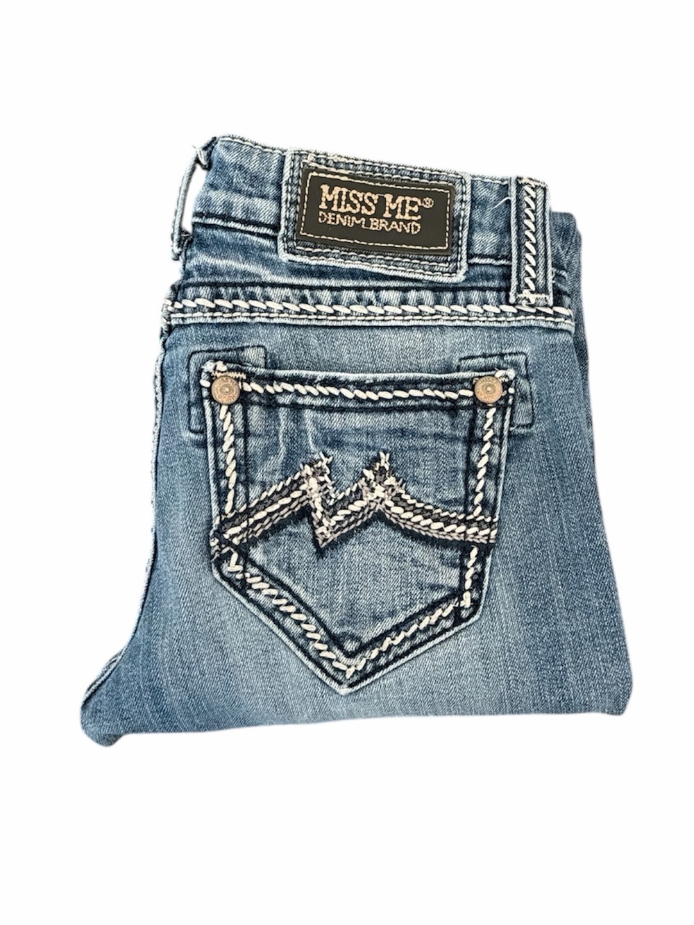 Miss Me low rise skinny jeans size 26 embroidery stitching western rodeo rock